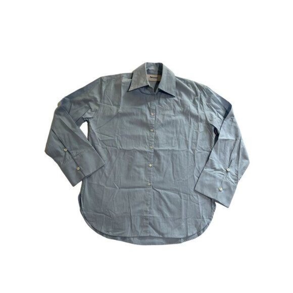 Avenue The Label Ines Button Front Shirt in Blue